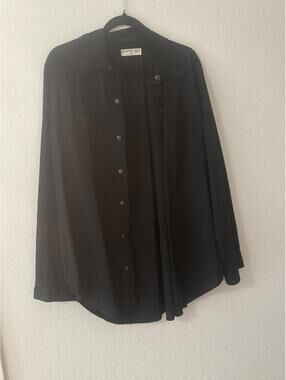 Designer Medium Black Button Up Formal Shirt